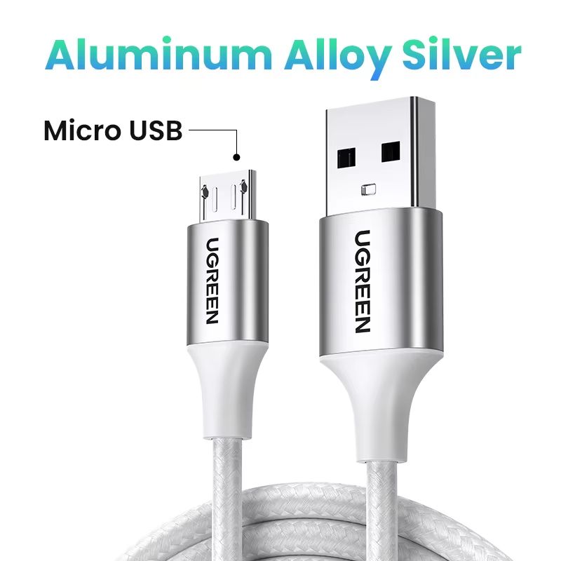 Ugreen Fast Charging Micro USB  USBC Nylon Cable  2A Durable Data Charger 8