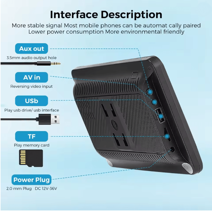 DriveView 7 Inch Touch Screen CarPlay Android Auto Multimedia Player With GPS And Rear Camera 2