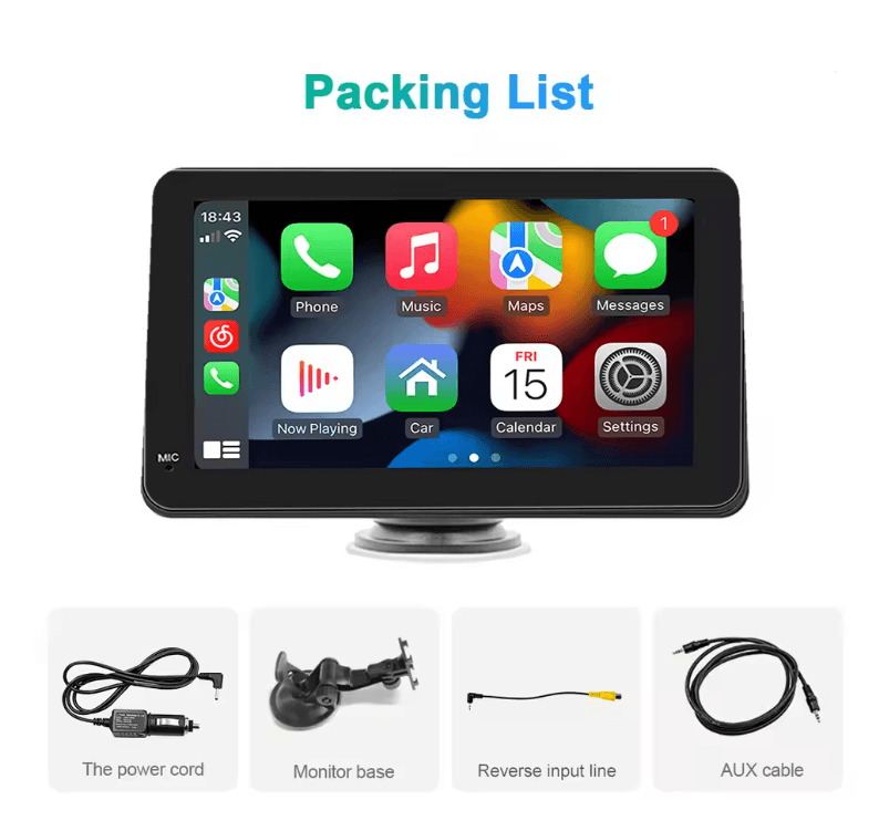DriveView 7 Inch Touch Screen CarPlay Android Auto Multimedia Player With GPS And Rear Camera 3