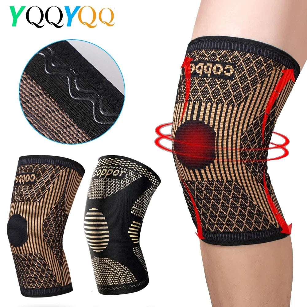 Compression Sleeve for Knee Pain, Copper Knee Brace for Arthritis Relief, Sports and Workout Support