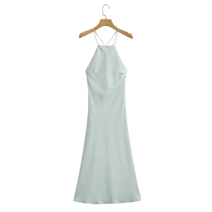 Western Style Sleeveless Dress Summer New Womens Tanksilk Satin Feeling Fashion 1