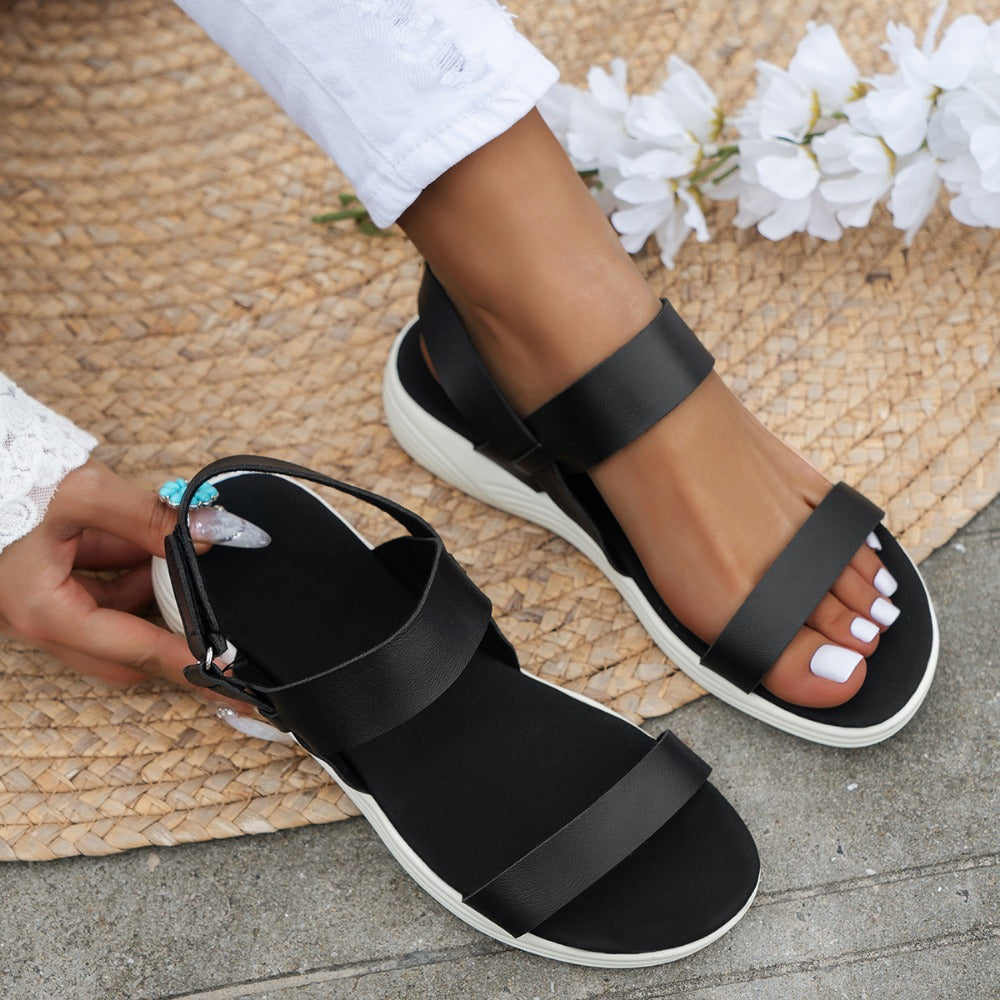 Lightweight Elastic Wedge Sandals Womens SlipOn Comfortable Summer Shoes 4