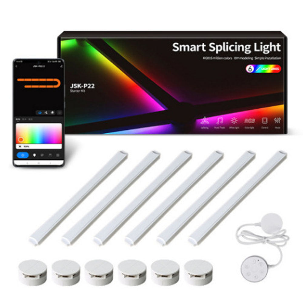 Smart WiFi LED Wall Lamp, DIY Free Splicing Kit, Music Rhythm TV Backlight, Atmosphere Night Light for Bedroom