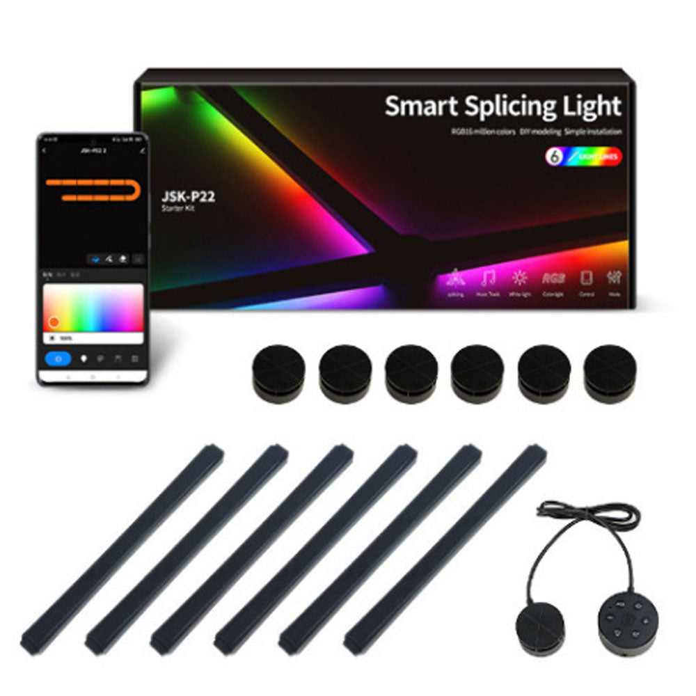 Smart WiFi LED Wall Lamp, DIY Free Splicing Kit, Music Rhythm TV Backlight, Atmosphere Night Light for Bedroom
