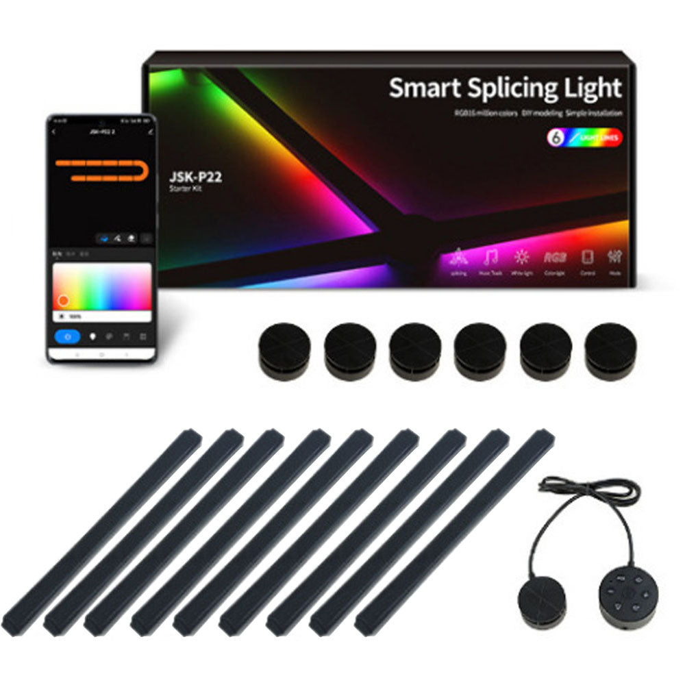 Smart WiFi LED Wall Lamp, DIY Free Splicing Kit, Music Rhythm TV Backlight, Atmosphere Night Light for Bedroom