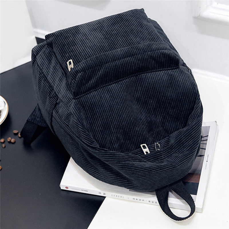 Fashion Women Corduroy, New Trend Backpack, School Backpack, College Women Solid Color, Travel Shoulder Bags, Teenagers
