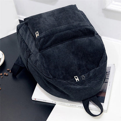Fashion Women Corduroy, New Trend Backpack, School Backpack, College Women Solid Color, Travel Shoulder Bags, Teenagers