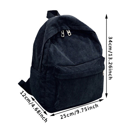 Fashion Women Corduroy, New Trend Backpack, School Backpack, College Women Solid Color, Travel Shoulder Bags, Teenagers