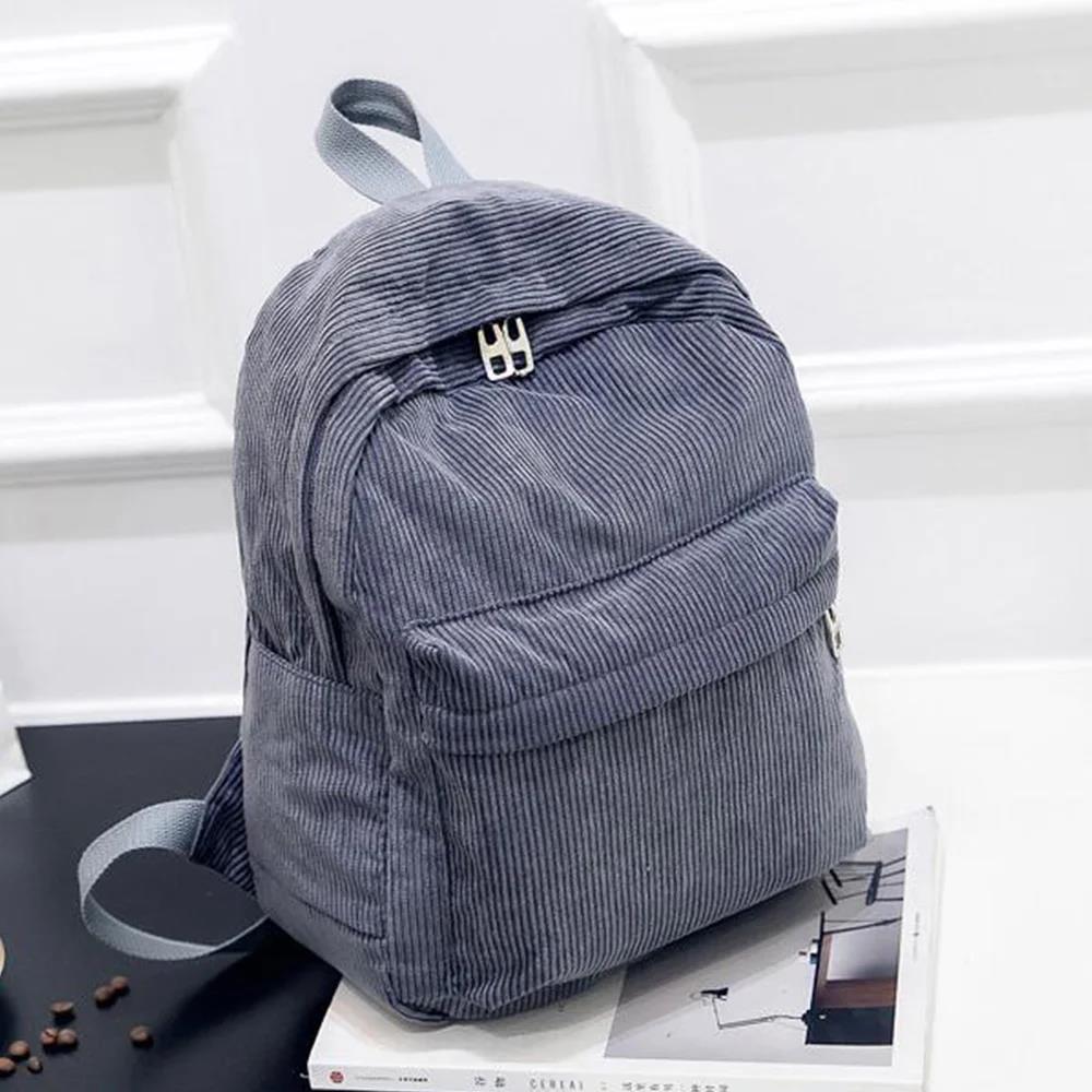 Fashion Women Corduroy, New Trend Backpack, School Backpack, College Women Solid Color, Travel Shoulder Bags, Teenagers