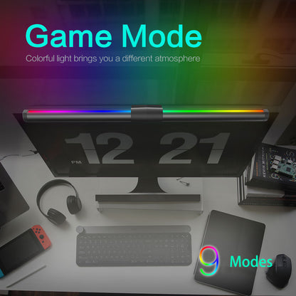 RGB Monitor Light Bar, with Music Sync Mode, PC Screen Lamp for Home Office Desk, Gaming Setup Ambience