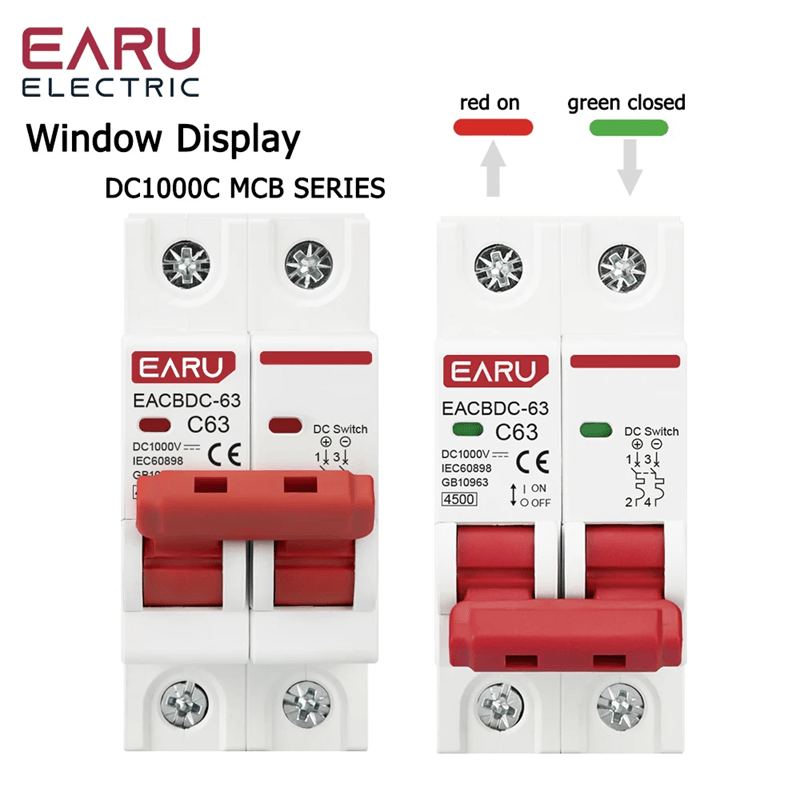 SolarGuard DC1000V Mini Circuit Breaker for Solar Panel Systems and Overload Protection