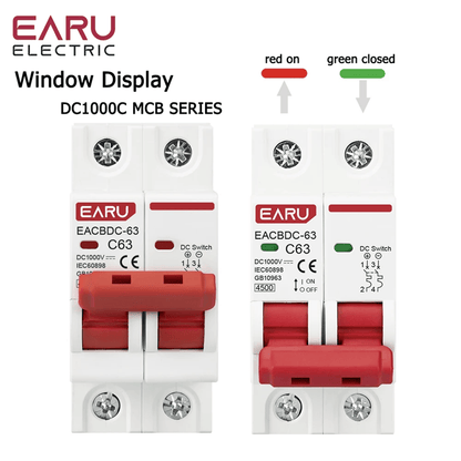 SolarGuard DC1000V Mini Circuit Breaker for Solar Panel Systems and Overload Protection