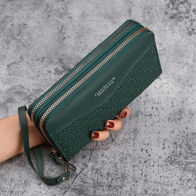 Eleganzia Womens Long Zipper Wallet With Embossed Design And Large Capacity 2