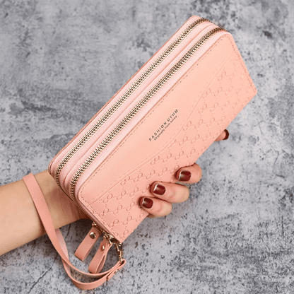 Eleganzia Womens Long Zipper Wallet With Embossed Design And Large Capacity 3