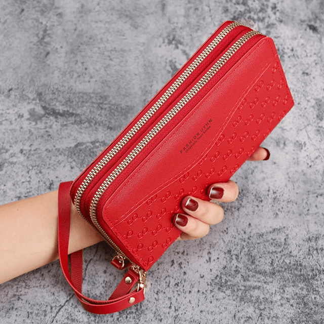 Eleganzia Womens Long Zipper Wallet With Embossed Design And Large Capacity 4