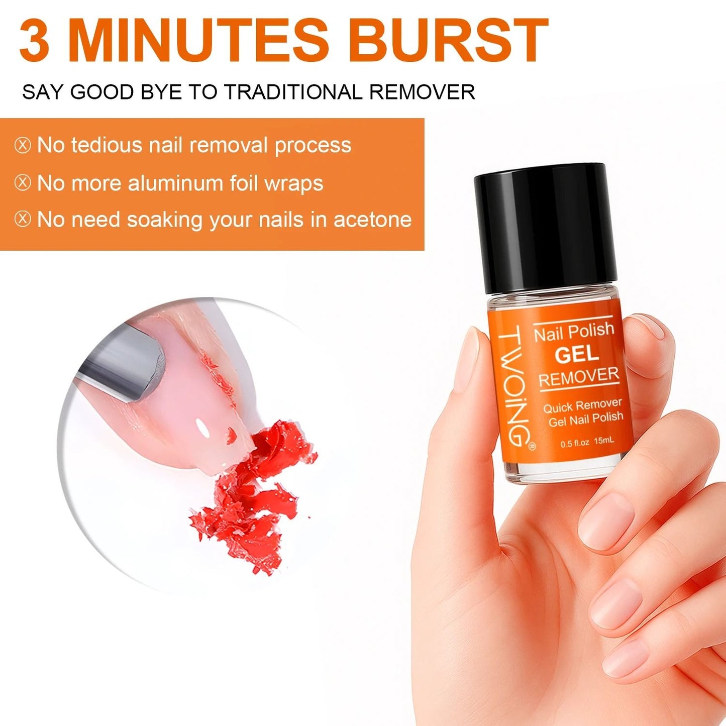 Quick Nail Gel Polish Remover  Fast Easy And DamageFree Manicure Removal 15ml 4