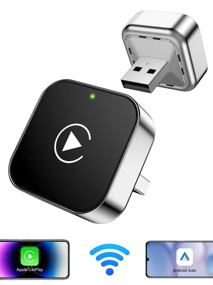 Wireless CarPlay and Android Auto Adapter 2 in 1 Smart AI Box for Cars