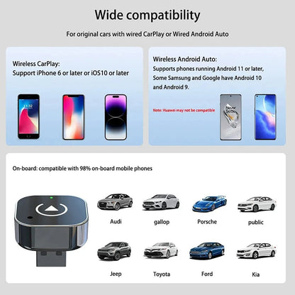 Wireless CarPlay And Android Auto Adapter 2 In 1 Smart AI Box For Cars 2