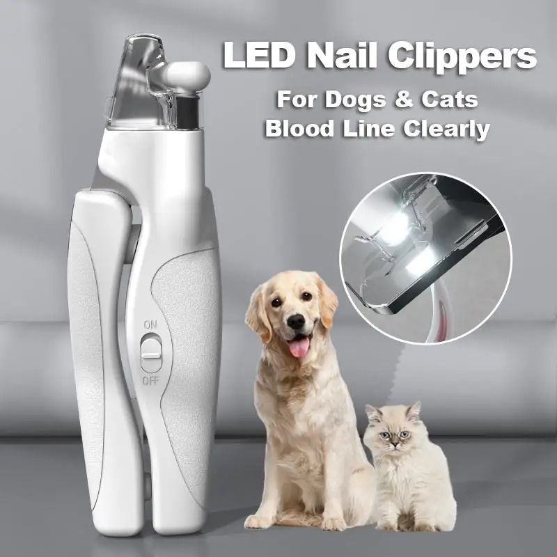 Pet Nail Clipper with LED Light Safe Precision Trimmer for Dogs and Cats