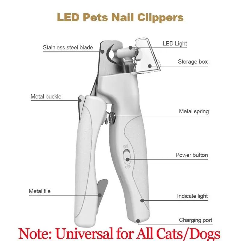Pet Nail Clipper With LED Light Safe Precision Trimmer For Dogs And Cats 6