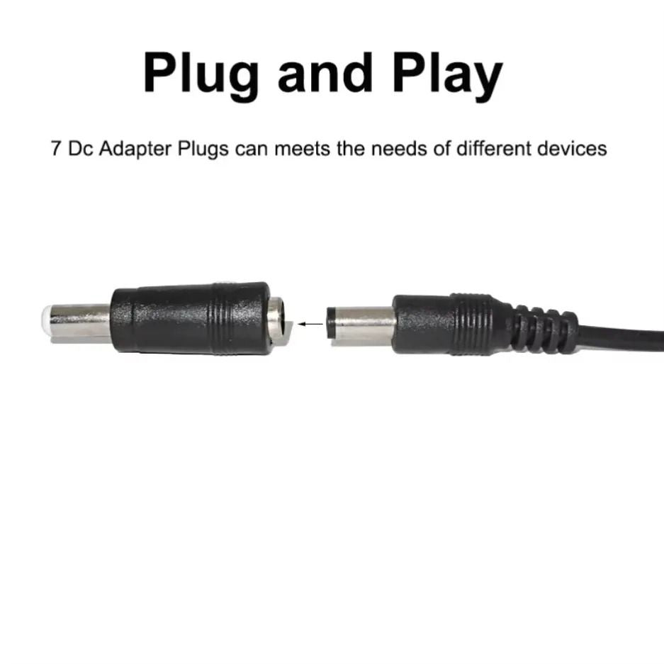 Universal USB To DC Power Cable With 8 Connector Tips 2