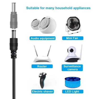 Universal USB To DC Power Cable With 8 Connector Tips 3