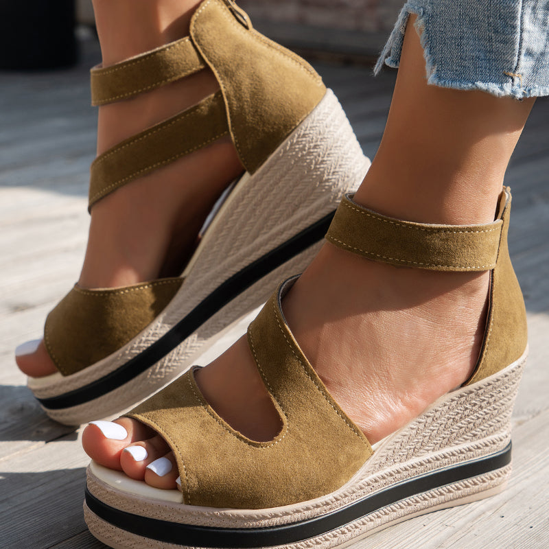 Open Toe Platform Wedge Sandals For Women Casual Zipper Fish Mouth Shoes Lightweight Non Slip Desig 7