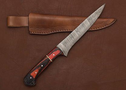 Artisan Handmade Damascus Kitchen Knife  Razor Sharp Blade With Wood Handle 1