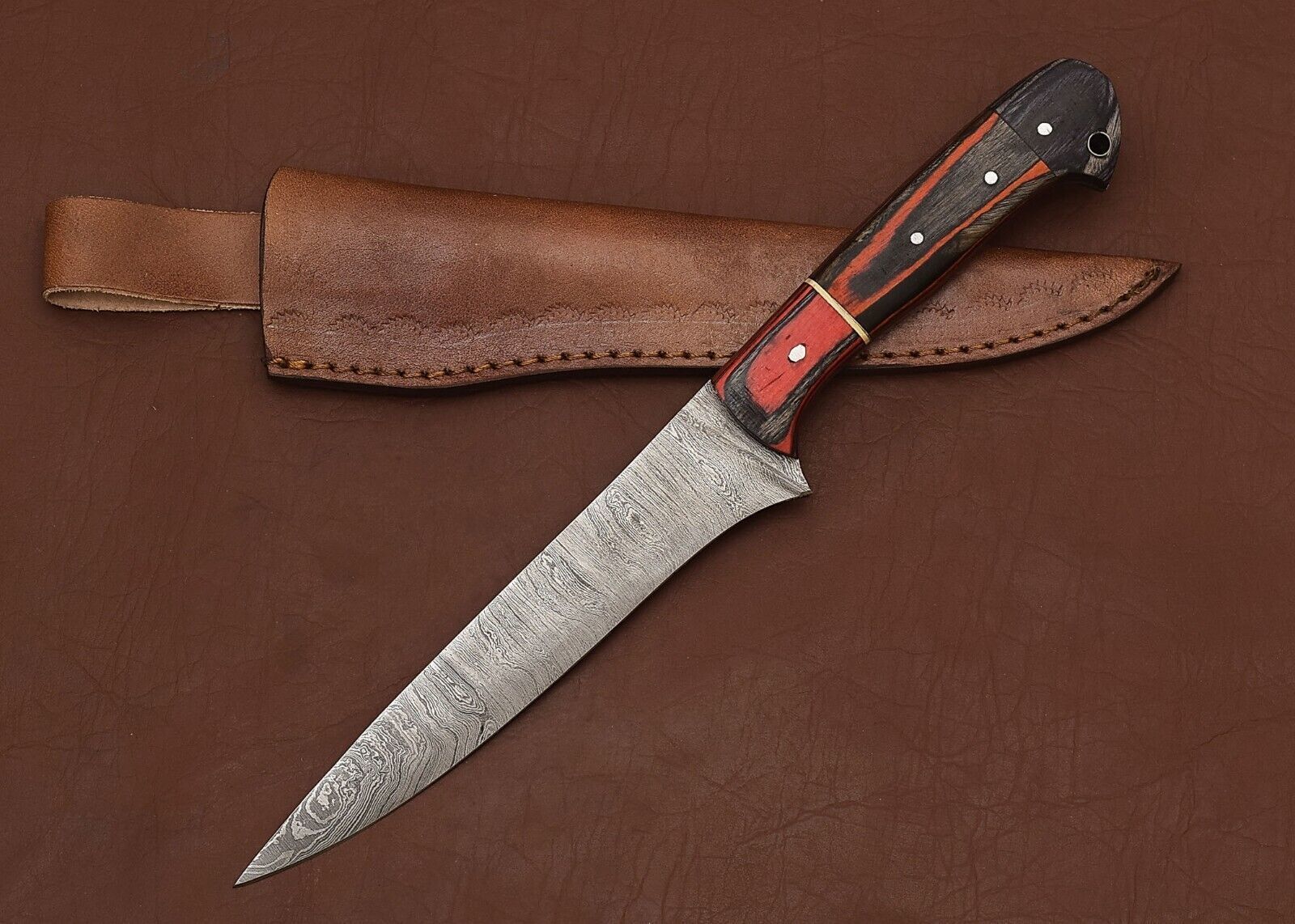 Artisan Handmade Damascus Kitchen Knife  Razor Sharp Blade With Wood Handle 2