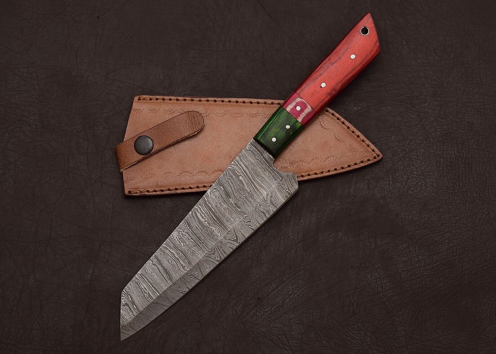 Custom Forged Damascus Steel Fillet Knife  MultiPurpose Kitchen  Outdoor Tool 2