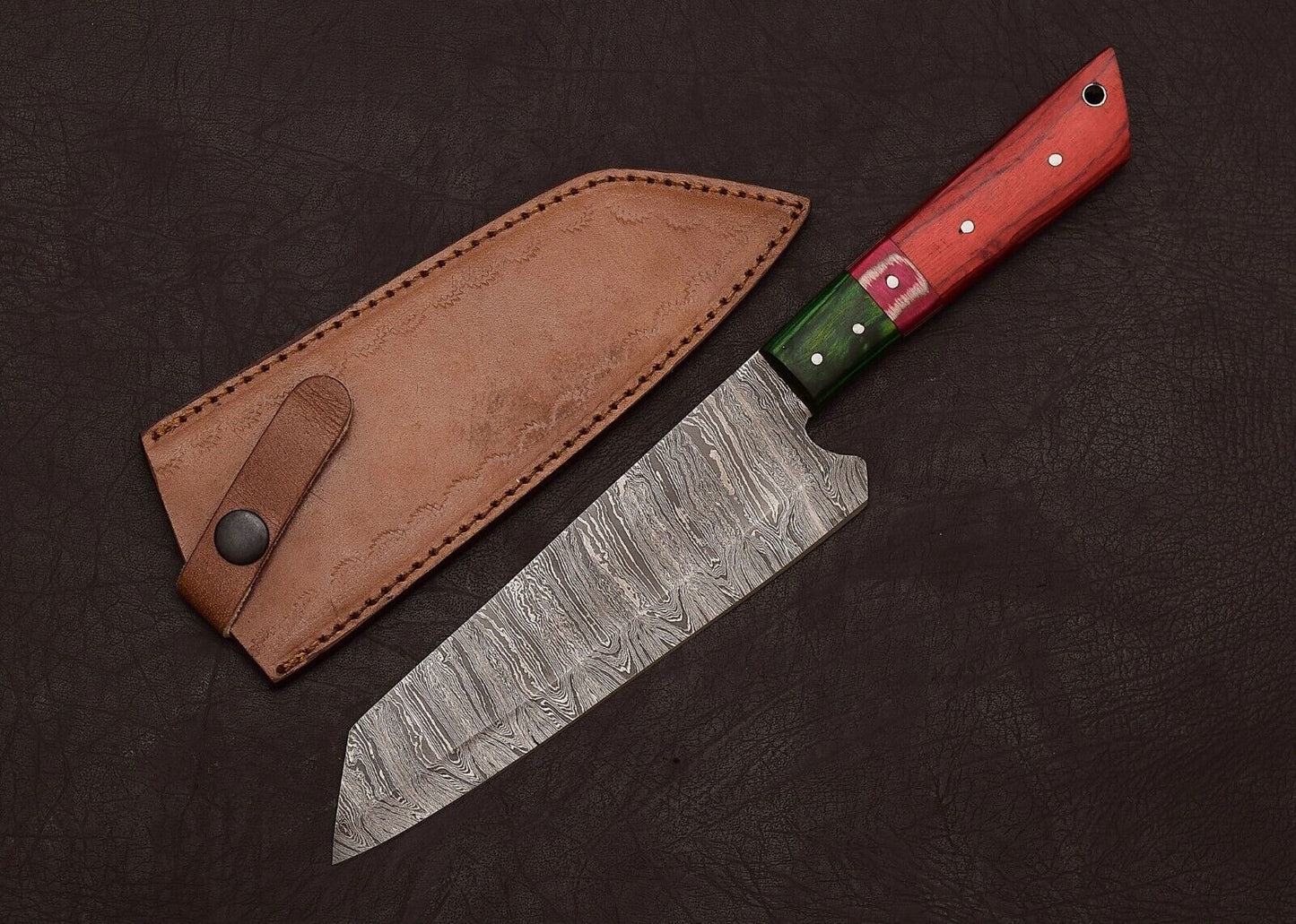 Custom Forged Damascus Steel Fillet Knife – Multi-Purpose Kitchen & Outdoor Tool