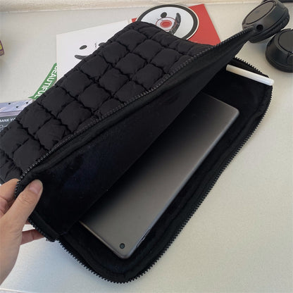 Quilted Puffy Laptop Sleeve, Puffer Notebook Pouch for MacBook Air Pro, iPad, Lenovo, HP, Laptop Cover