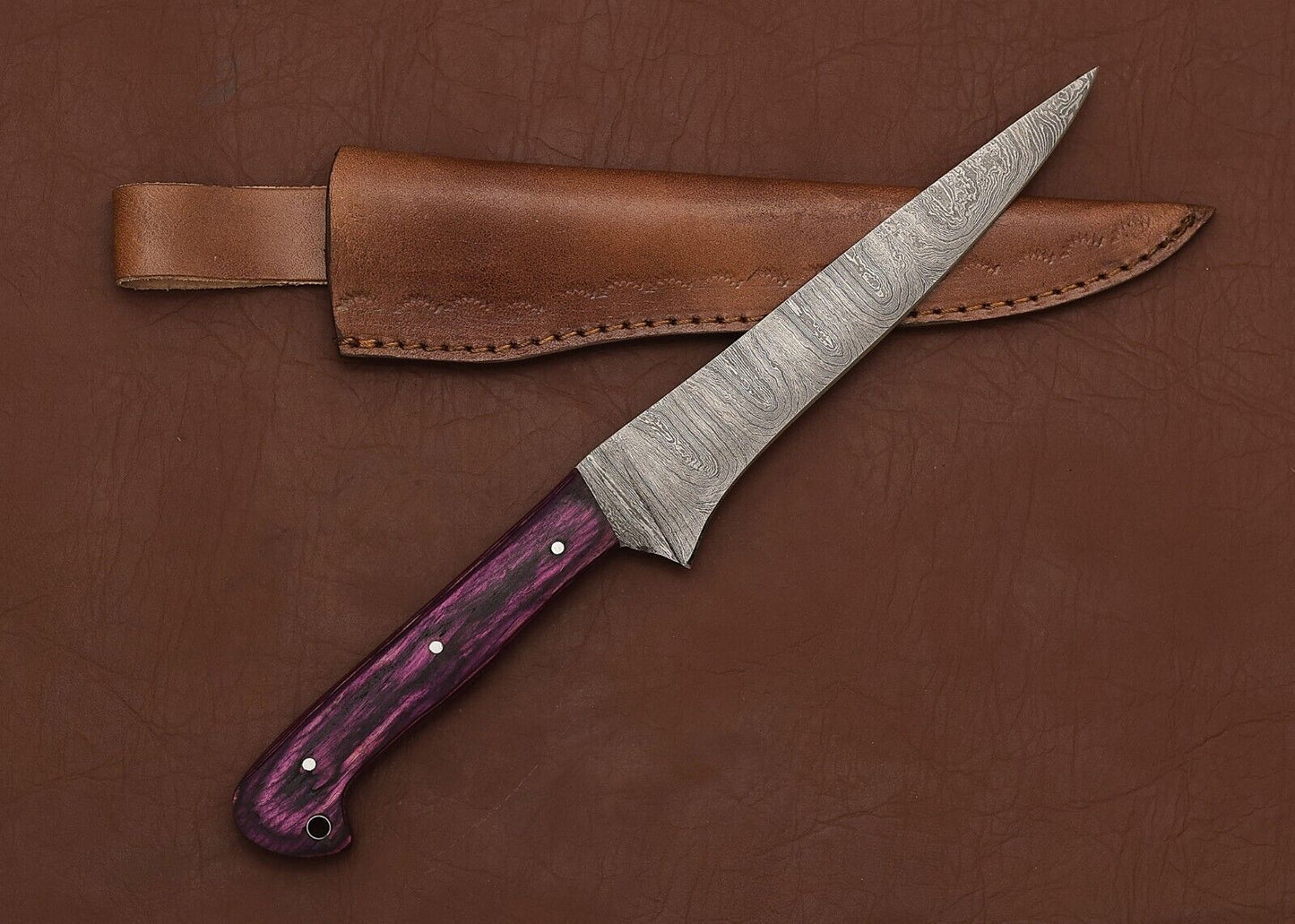 Damascus Steel Chef Companion  Elegant Wood Handle  Sharp Forged Blade 1
