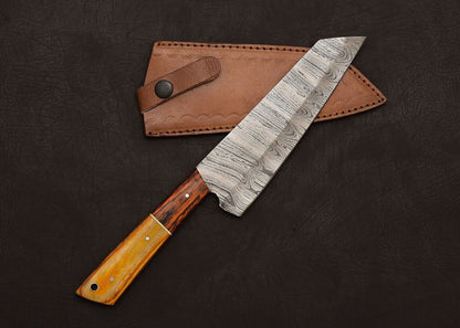 Handcrafted Damascus Steel Knife  Perfect For Kitchen Hunting  Survival 1
