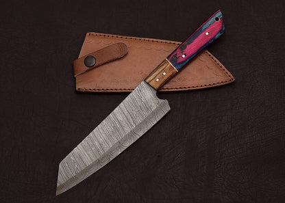 The Culinary Forge  Damascus Steel Chef Knife With Wood Handle 2