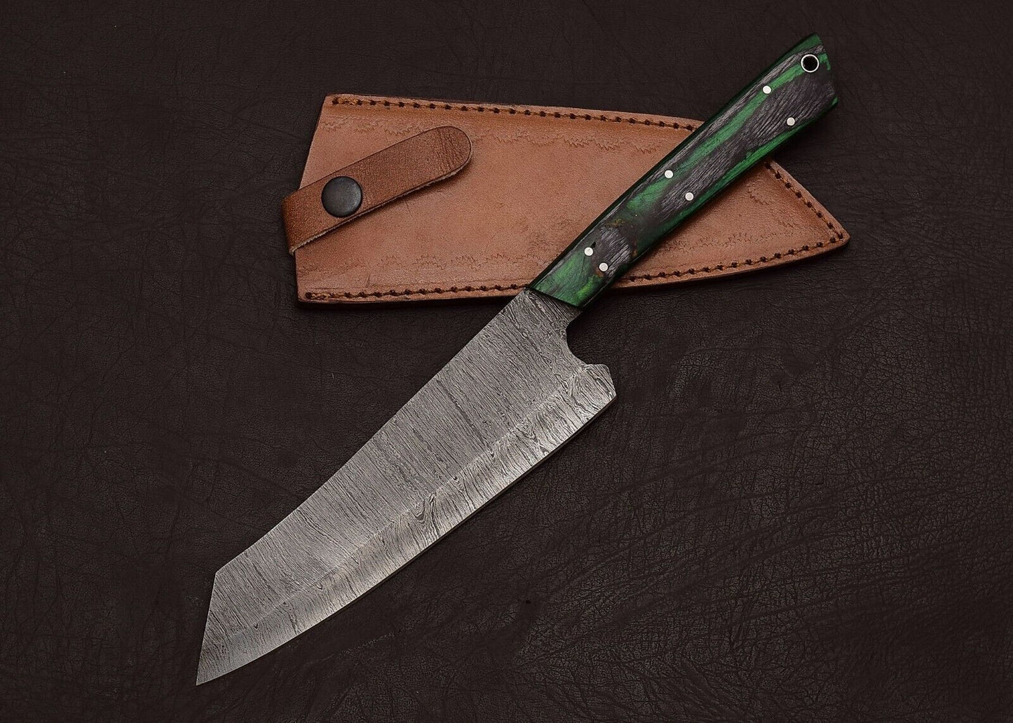 Damascus Steel Master Chef Knife  13 Handmade Fillet Blade With Wood Grip 2
