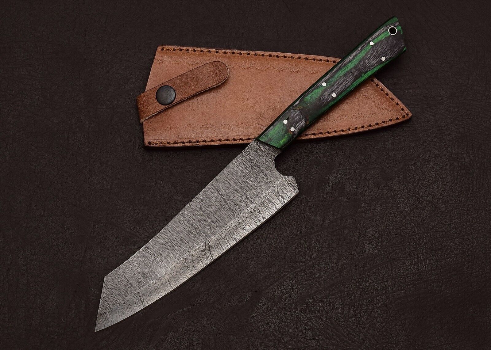 Damascus Steel Master Chef Knife  13 Handmade Fillet Blade With Wood Grip 2