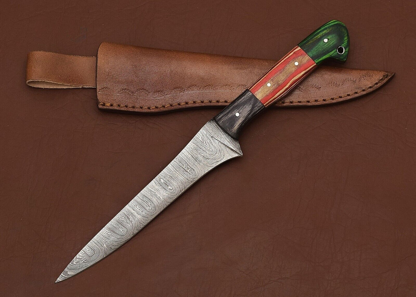 The Forged Flame  Handmade Damascus Steel Kitchen Knife With 8 Blade 1