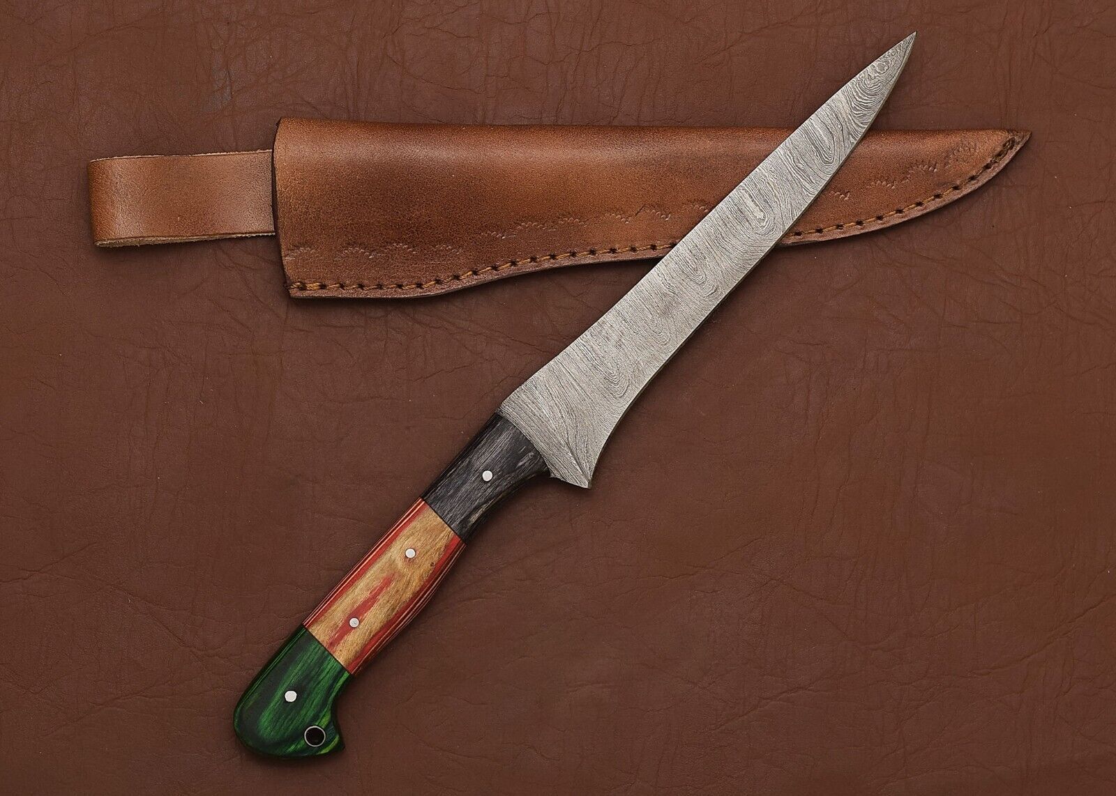 The Forged Flame  Handmade Damascus Steel Kitchen Knife With 8 Blade 2
