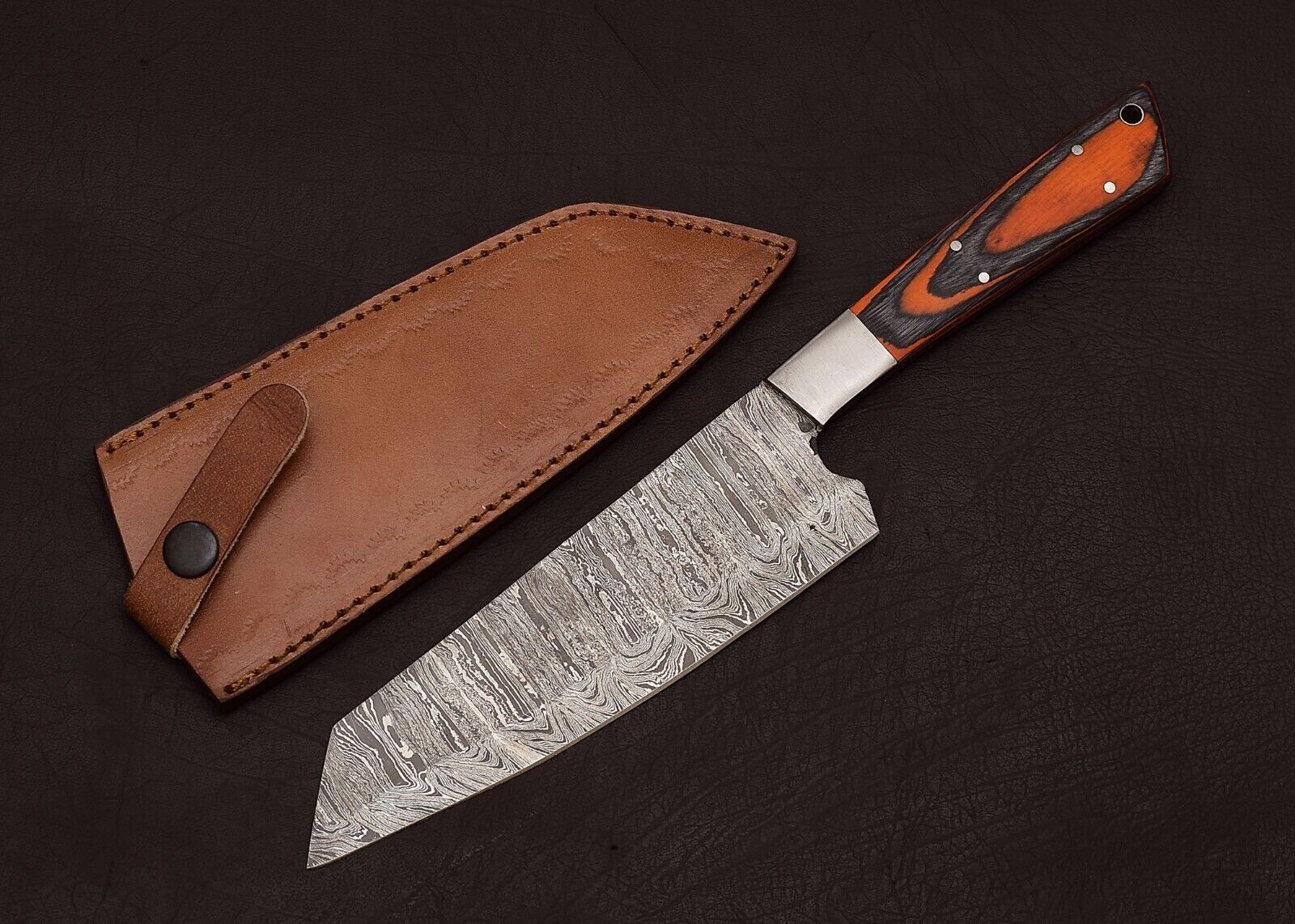 Damascus Steel Chef Knife – Unique Hand-Forged Fillet Knife for Kitchen Pros