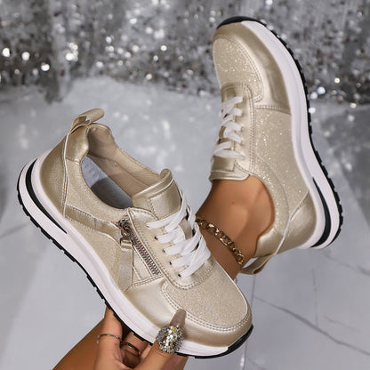 Fashion Women Sneakers Round Head Thick Sole Shoes Breathable Comfortable Casual Wearresistant Styl 2