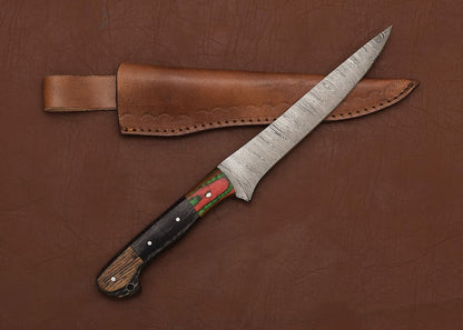 HandForged Damascus Steel Chef Fillet Knife  13 Handmade Kitchen  Hunting Knife 1