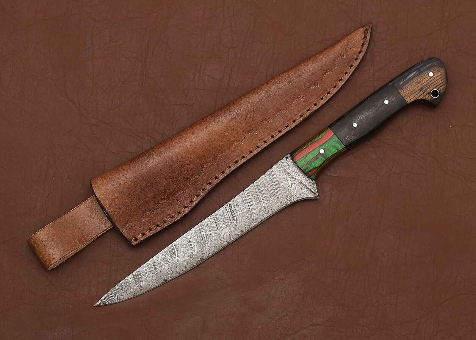 HandForged Damascus Steel Chef Fillet Knife  13 Handmade Kitchen  Hunting Knife 2