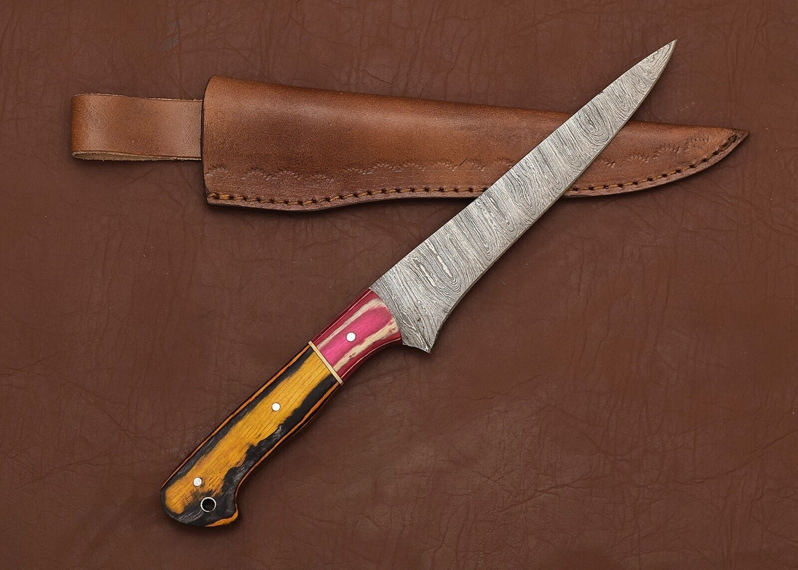 Professional Handmade Damascus Steel Chef Knife  13 Blade For Precision Cutting 1