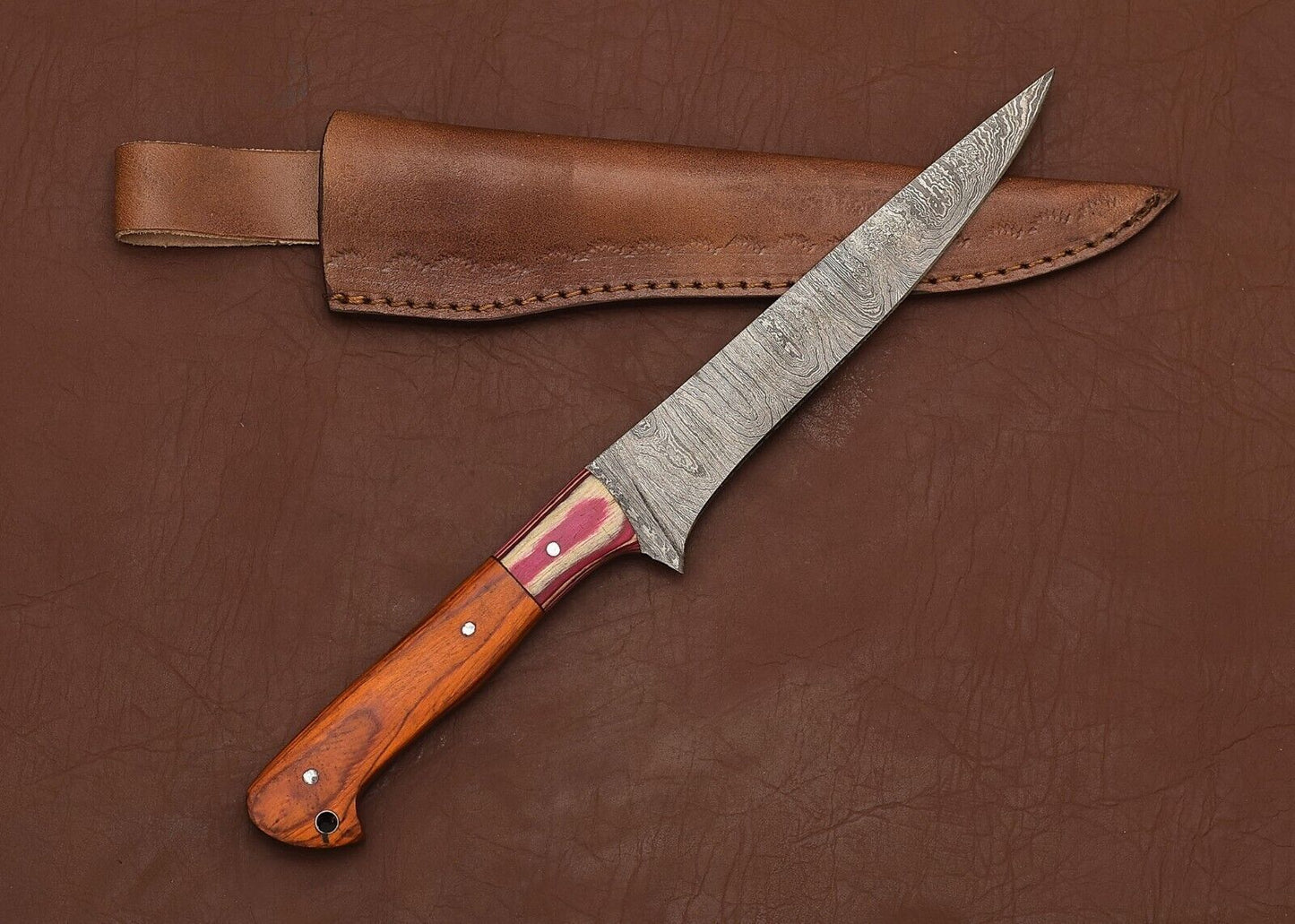 Custom HandForged Damascus Steel Knife  Perfect For Chefs Hunters  Campers 1