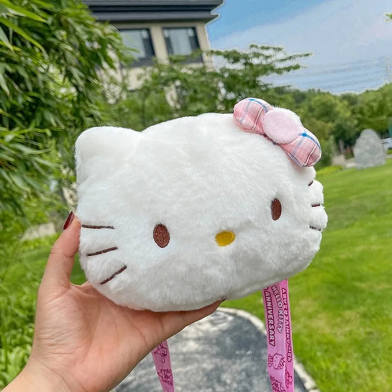 Plush Shoulder Purse Hello Kitty Bow Cute Crossbody Bag White Cat Bag Fashion Gift For Girls Women  4