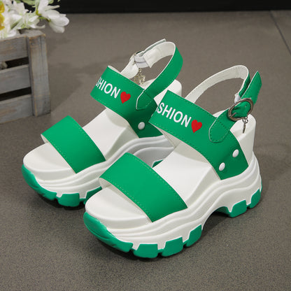Chunky High Heels Sandals For Women Fashion Platform Wedges Summer Beach Shoes 9