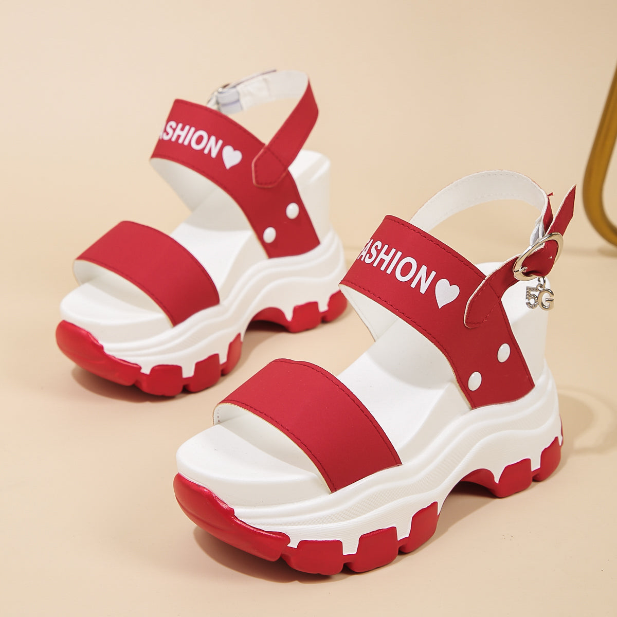 Chunky High Heels Sandals For Women Fashion Platform Wedges Summer Beach Shoes 7