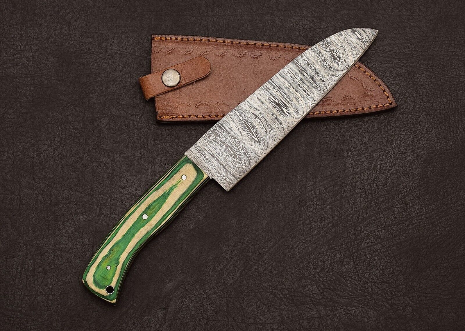 Damascus Steel Kitchen Fillet Knife  13 Handcrafted Blade For Outdoor  Indoor Use 1