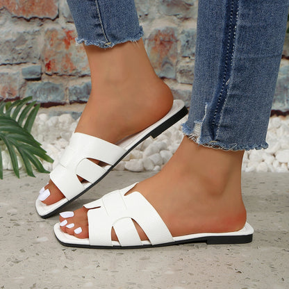 Trend Designer Women Slides, Luxury Summer Slippers, Outdoor Beach Flat Sandals, Stylish Women Shoes